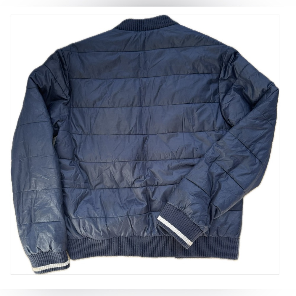 United Colors of Benetton Unisex Vintage Varsity Jacket – Gray & Navy Bomber - Picture 5 of 9